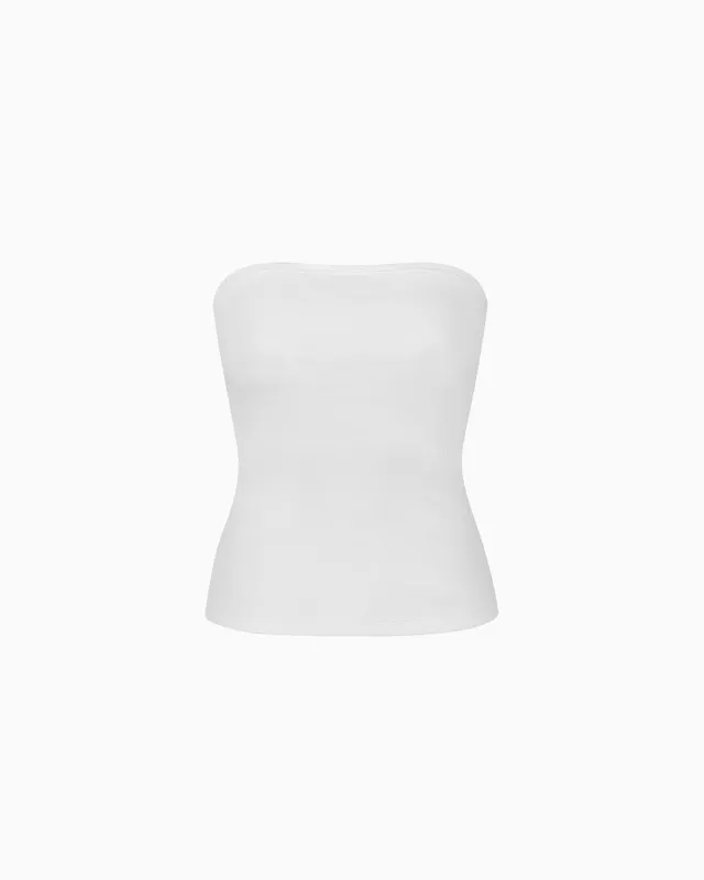 The Tube Top: White Cotton Jersey made by Cou Cou Intimates