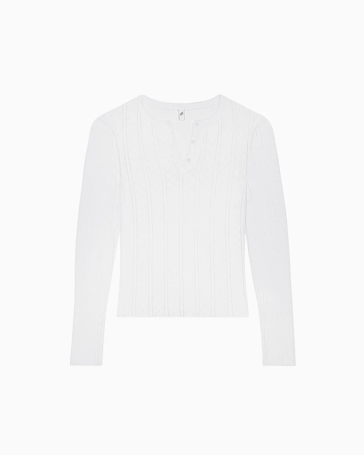 The Henley: White Pointelle sold by Cou Cou Intimates