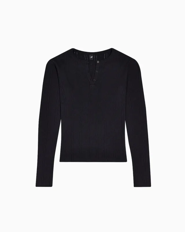 The Henley: Black Pointelle made by Cou Cou Intimates
