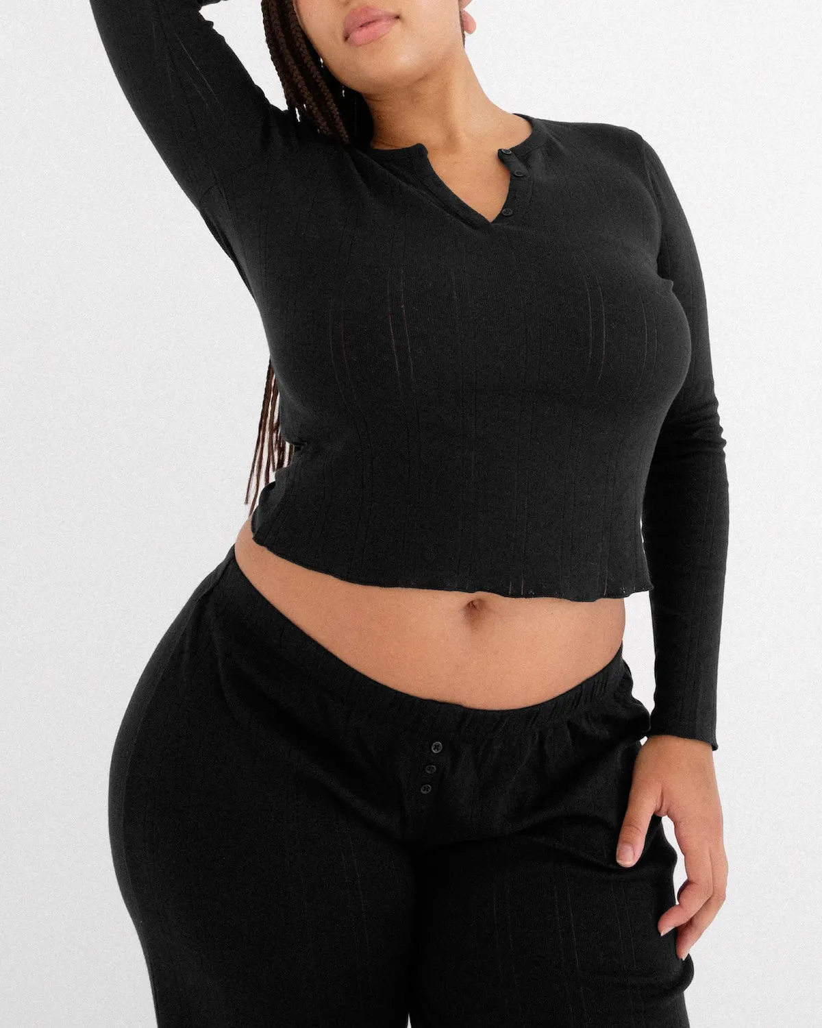 The Henley: Black Pointelle sold by Cou Cou Intimates product image thumbnail 5