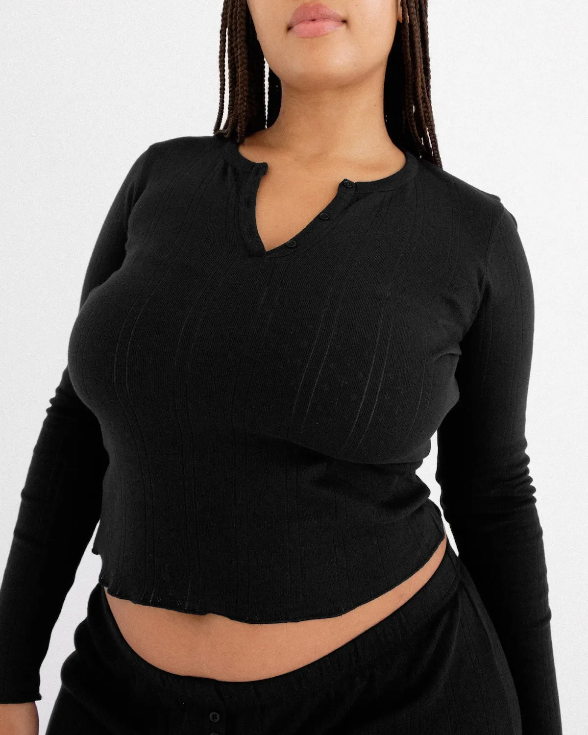 The Henley: Black Pointelle sold by Cou Cou Intimates product image thumbnail 2