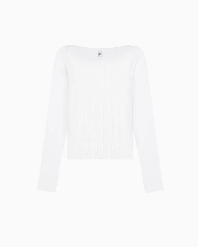 The Bateau: White Pointelle made by Cou Cou Intimates