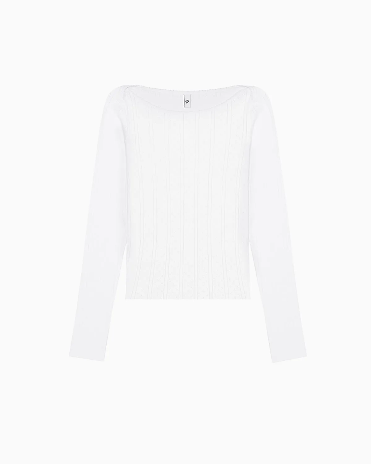 The Bateau: White Pointelle sold by Cou Cou Intimates
