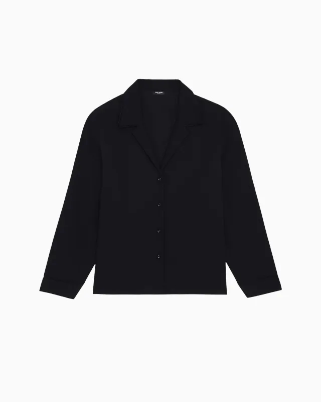 The Sunday Shirt: Black Cotton Voile made by Cou Cou Intimates
