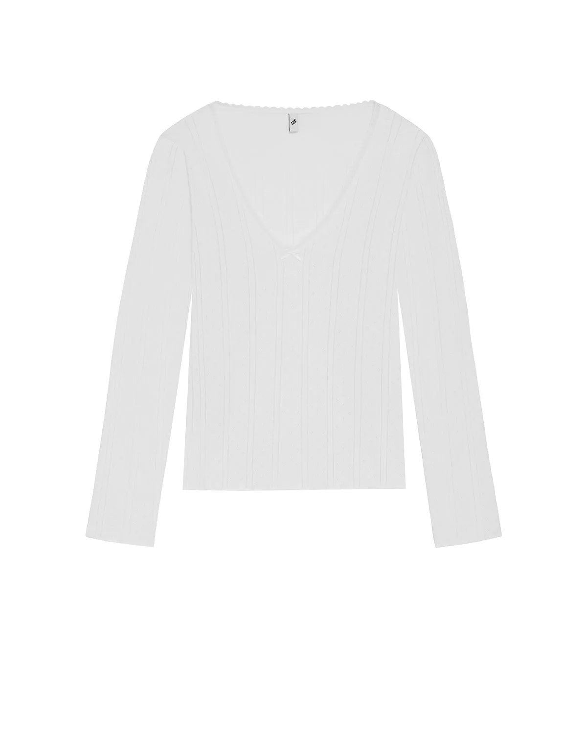 The Scoop Long Sleeve: White Pointelle sold by Cou Cou Intimates product image thumbnail 3