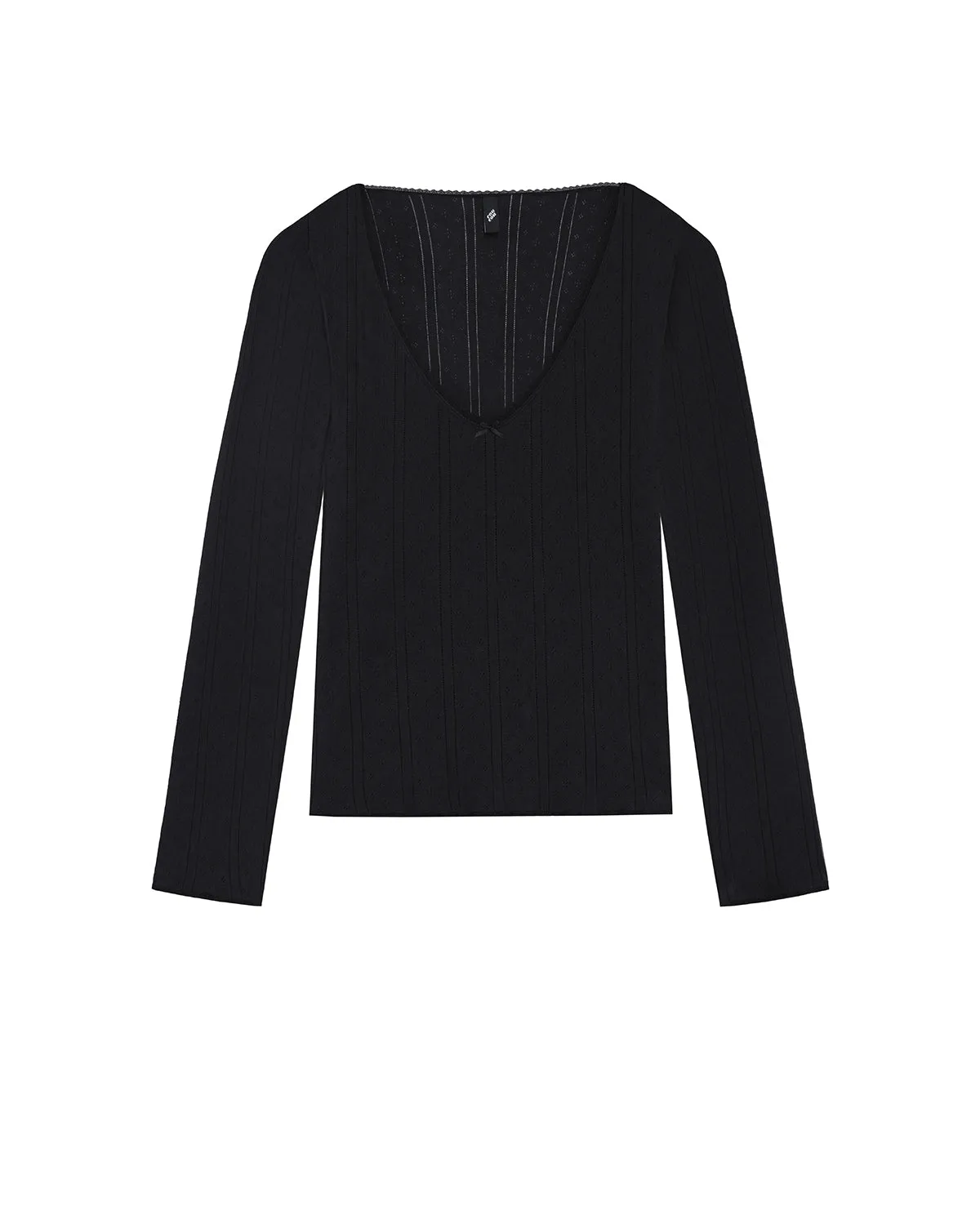 The Scoop Long Sleeve: Black Pointelle sold by Cou Cou Intimates product image thumbnail 3