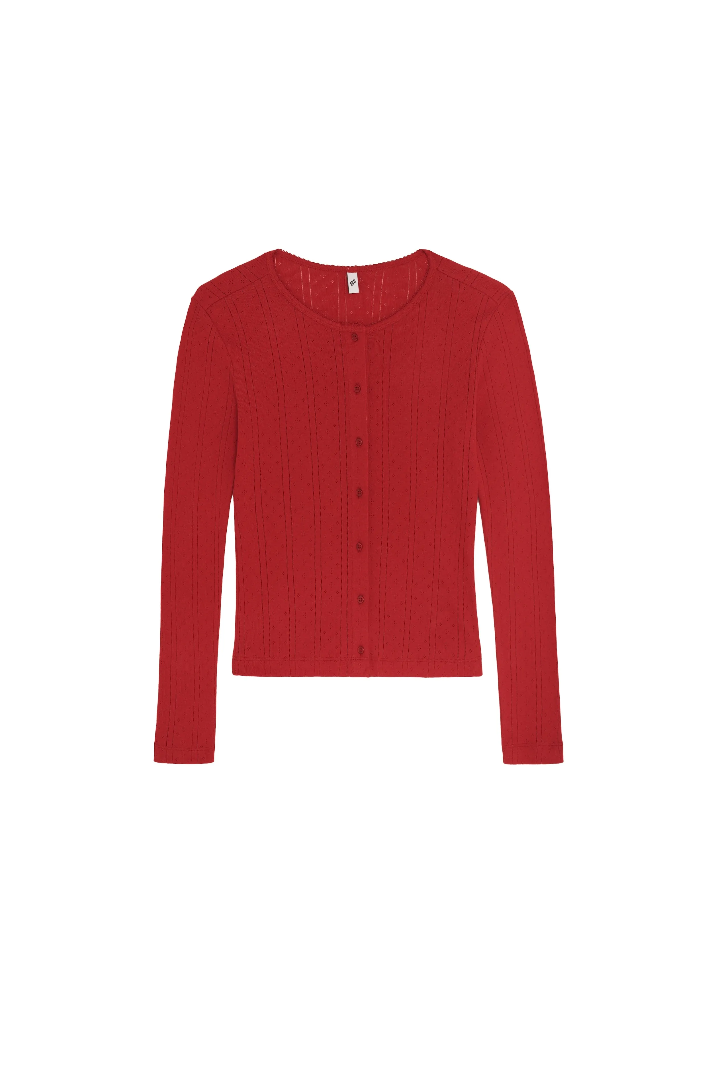 The Cardigan: Cherry Red Pointelle sold by Cou Cou Intimates product image thumbnail 3