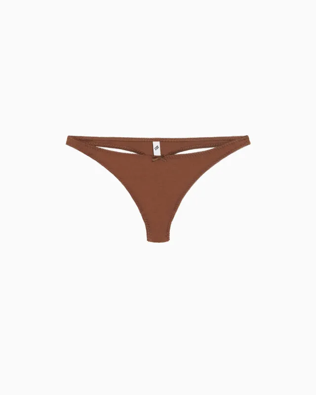 The Thong: Brown Cotton Jersey made by Cou Cou Intimates