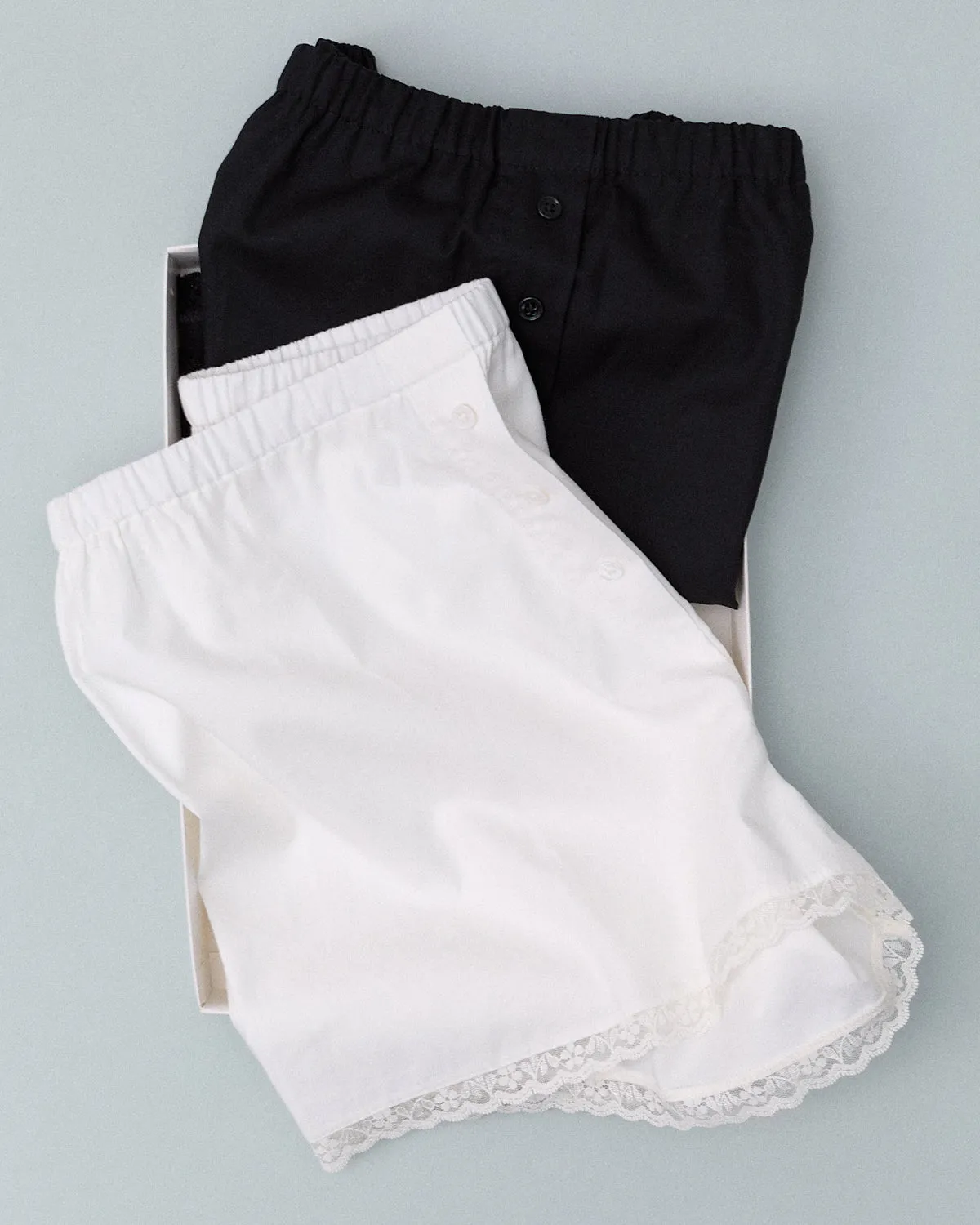 The Boxer 2 Pack: French Poplin Black & White sold by Cou Cou Intimates product image thumbnail 4