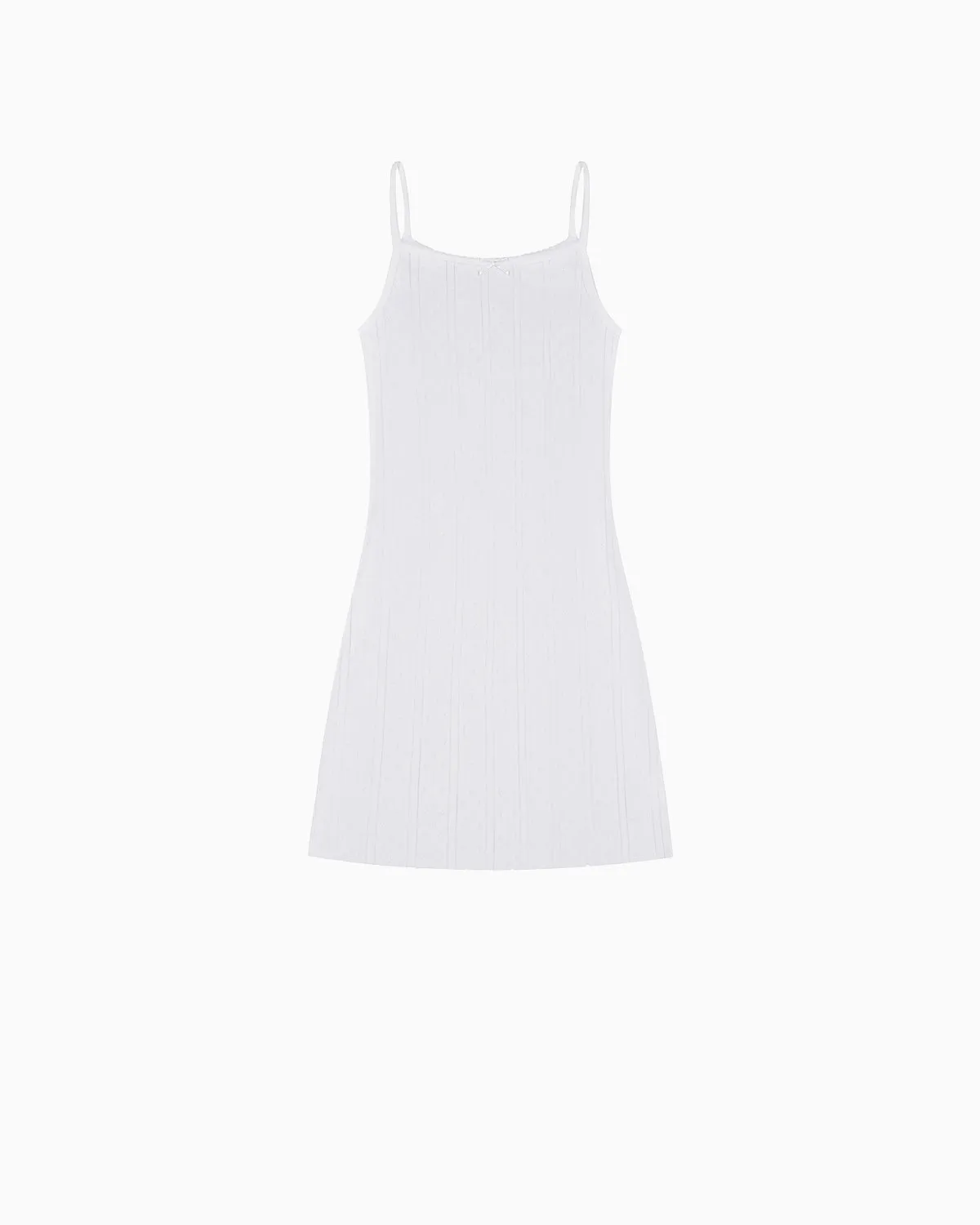The Picot Dress: White Pointelle sold by Cou Cou Intimates