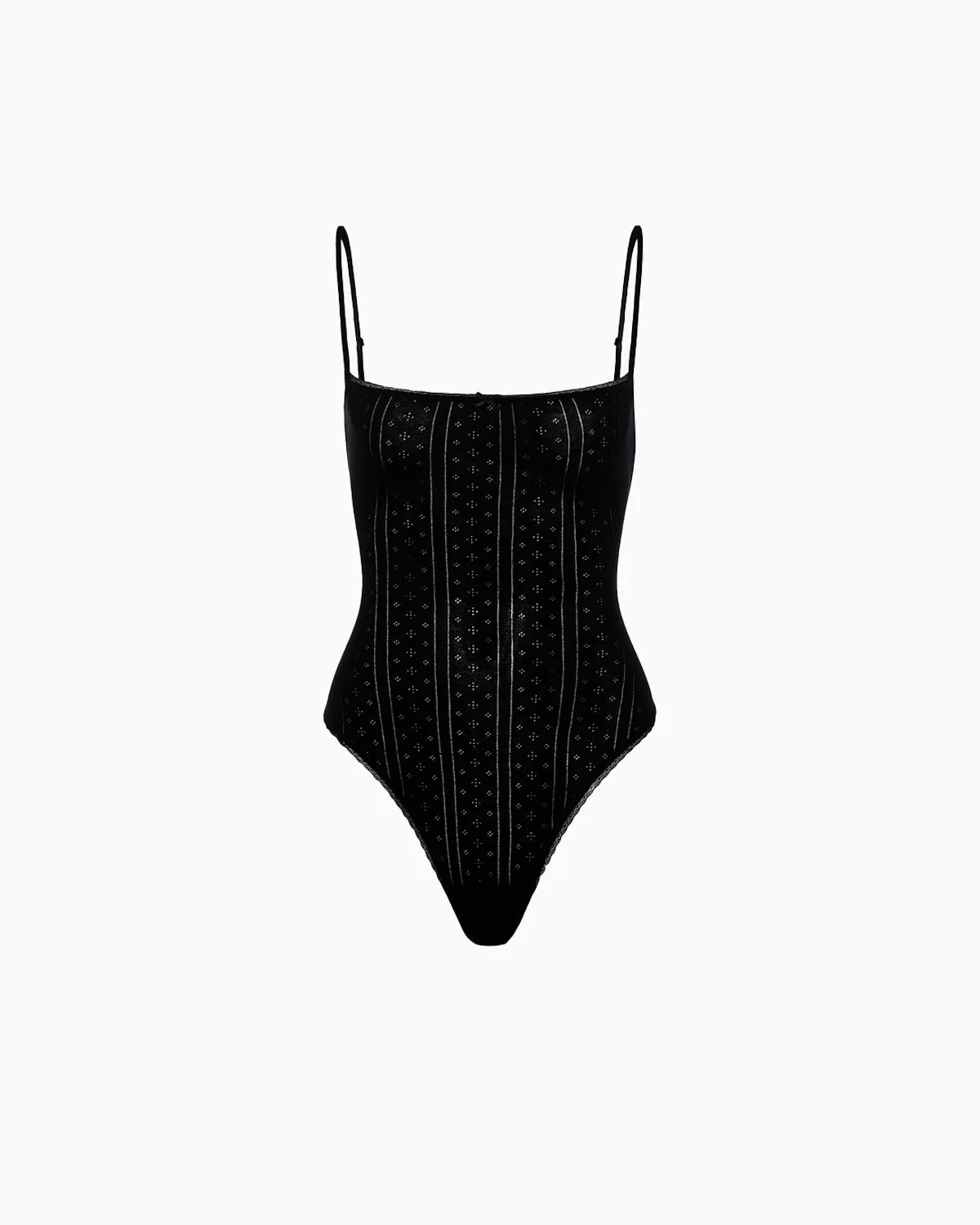 The Bodysuit: Black Pointelle sold by Cou Cou Intimates