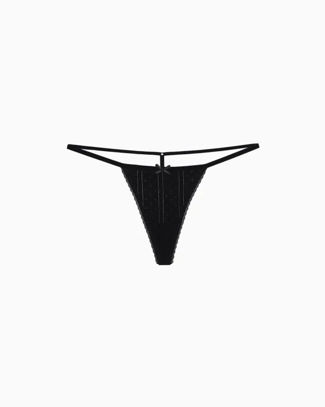 The Tanga: Black Pointelle made by Cou Cou Intimates
