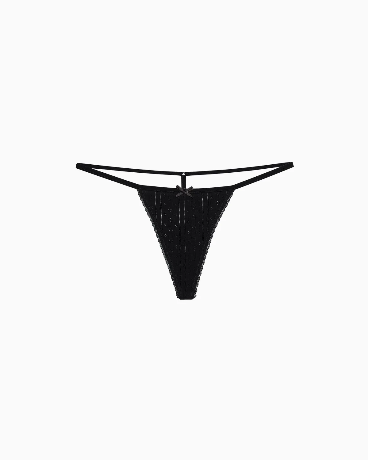 The Tanga: Black Pointelle sold by Cou Cou Intimates