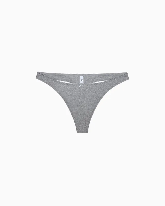 The Thong: Grey Cotton Jersey made by Cou Cou Intimates