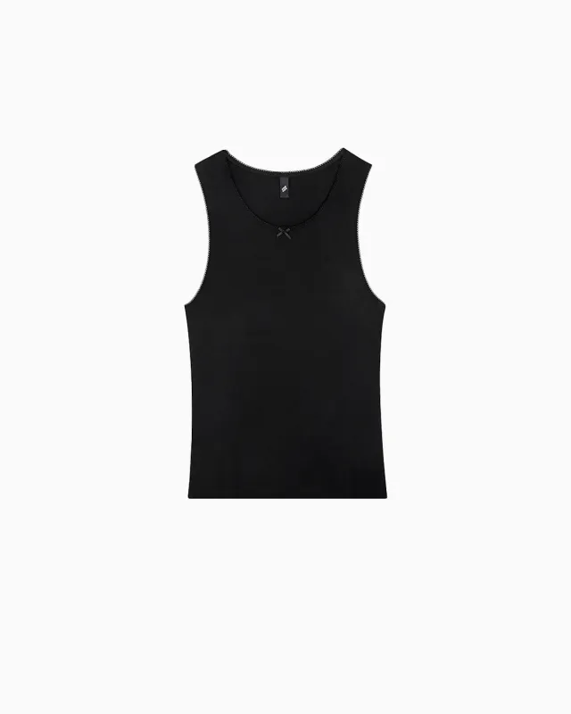 The Vest: Black Cotton Jersey made by Cou Cou Intimates