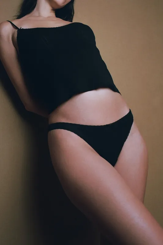 The Low Rise 3 Pack: Black made by Cou Cou Intimates