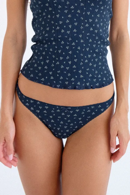 The Thong 3 Pack: Midnight Fields, Cherry Red & White made by Cou Cou Intimates