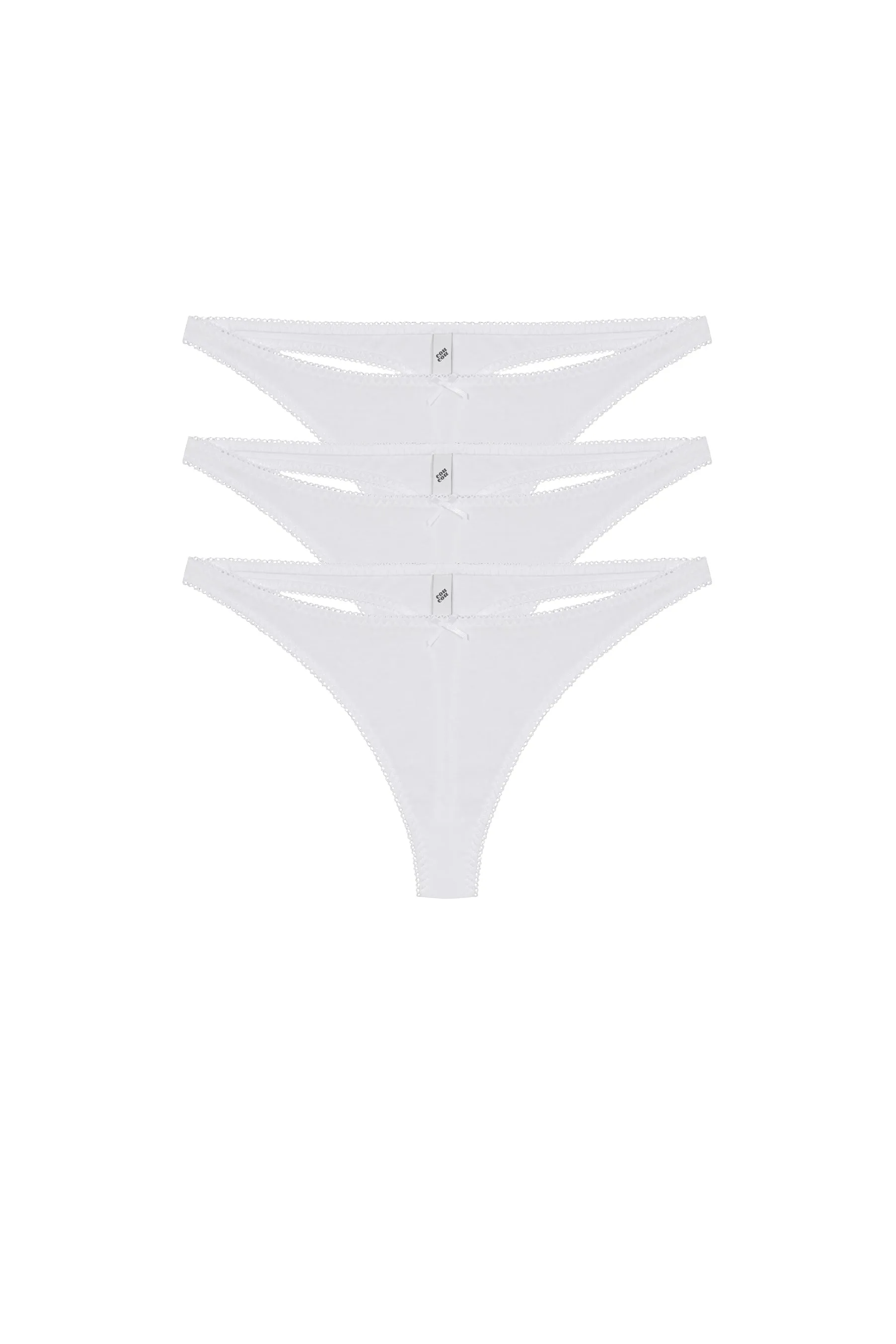 The Thong 3 Pack: Cotton Jersey White sold by Cou Cou Intimates product image thumbnail 3