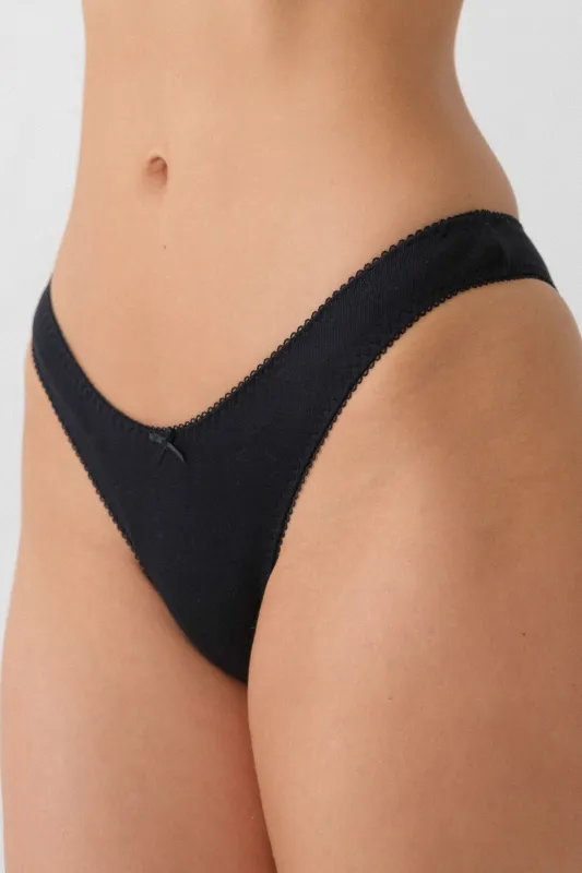 The Brazilian 3 Pack: Cotton Jersey Black made by Cou Cou Intimates