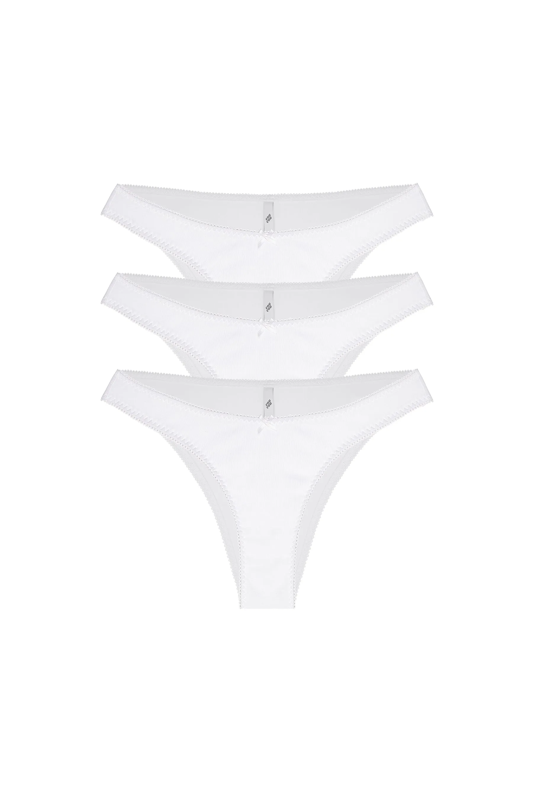 The Brazilian 3 Pack: Cotton Jersey White sold by Cou Cou Intimates product image thumbnail 3