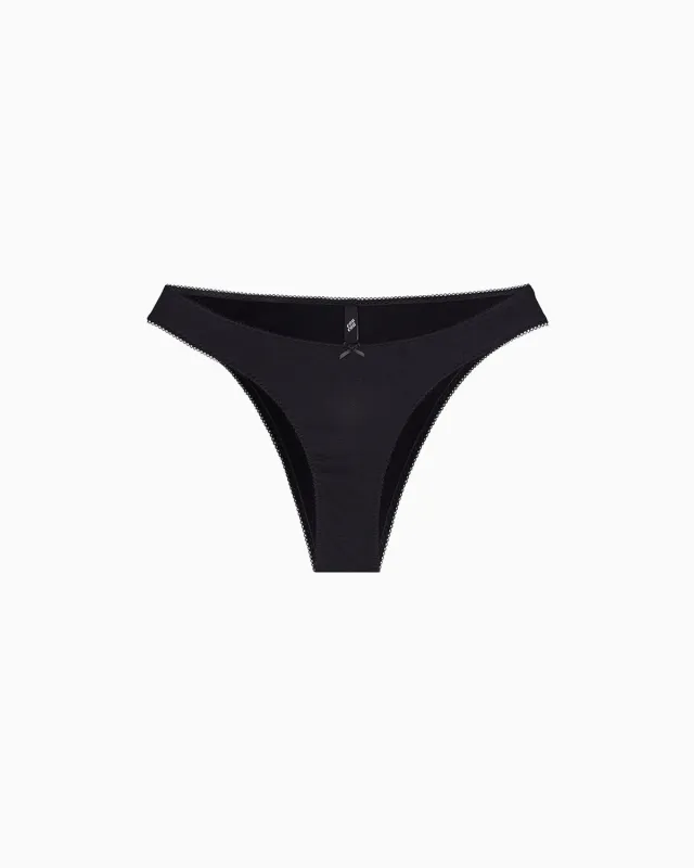 The Brazilian: Black Cotton Jersey made by Cou Cou Intimates
