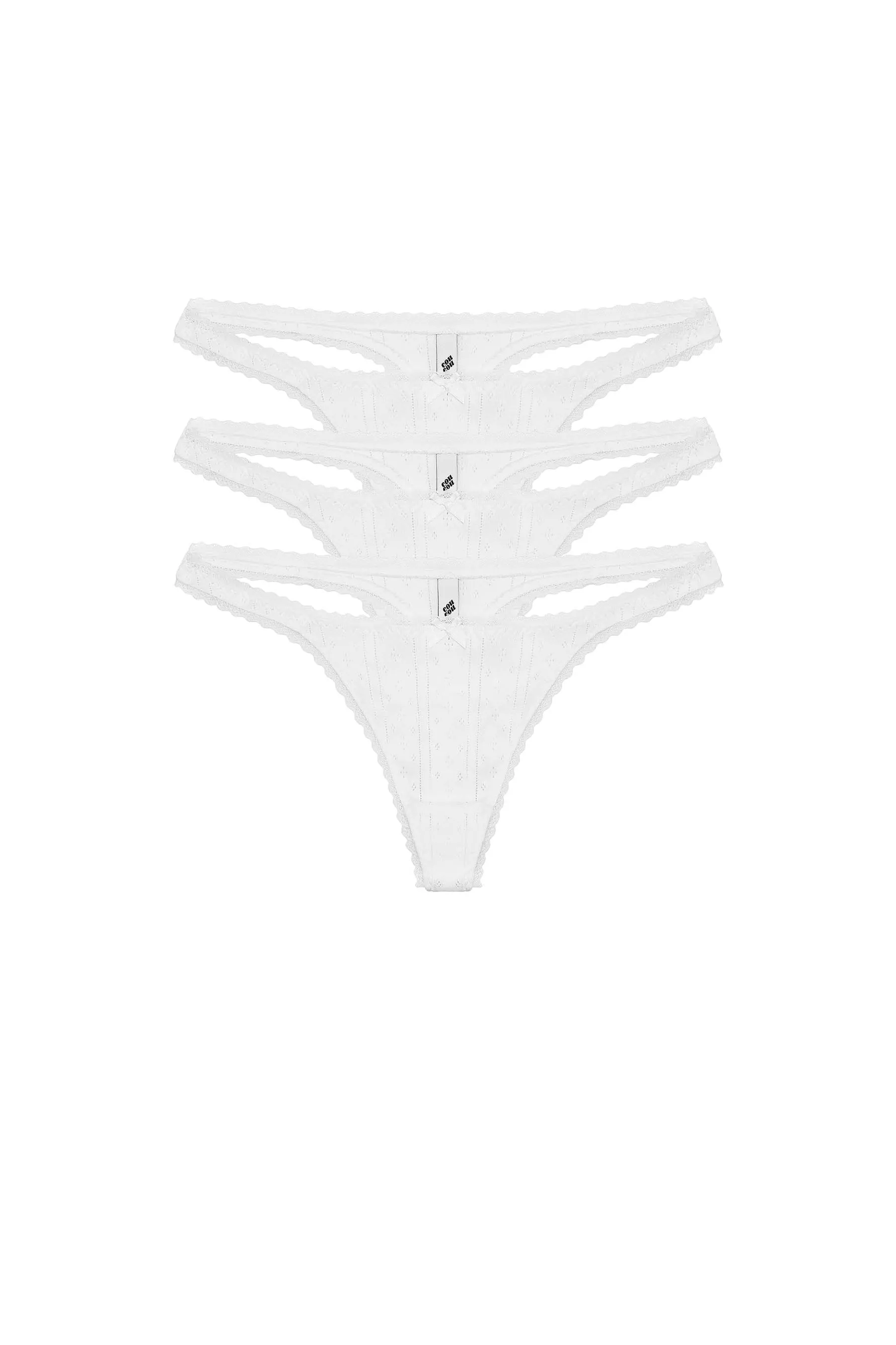 The Thong 3 Pack: White sold by Cou Cou Intimates product image thumbnail 3