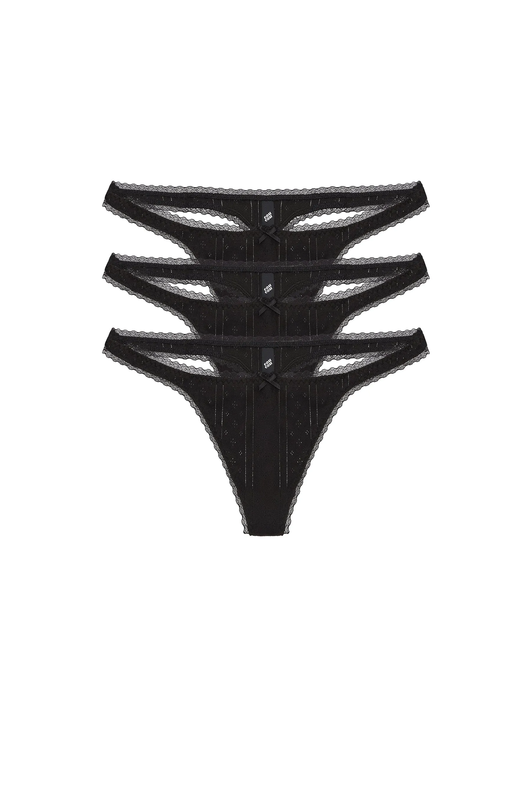 The Thong 3 Pack: Black sold by Cou Cou Intimates product image thumbnail 3