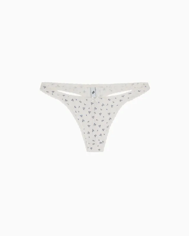 The Thong: Blue Fields Pointelle made by Cou Cou Intimates