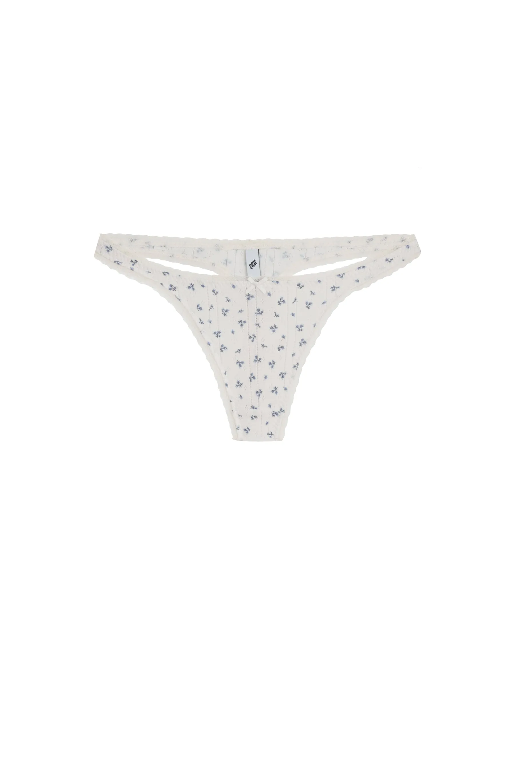 The Thong: Blue Fields Pointelle sold by Cou Cou Intimates product image thumbnail 3