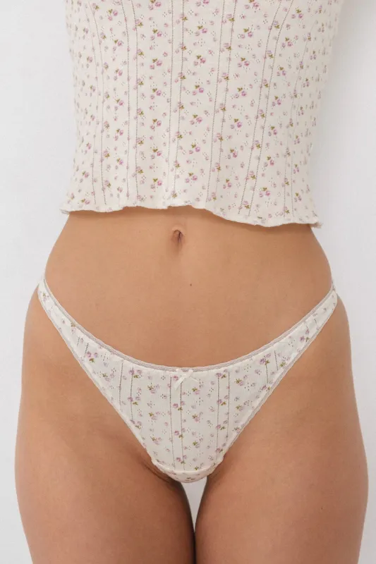 The Thong 3 Pack: Black, English Rose & White made by Cou Cou Intimates