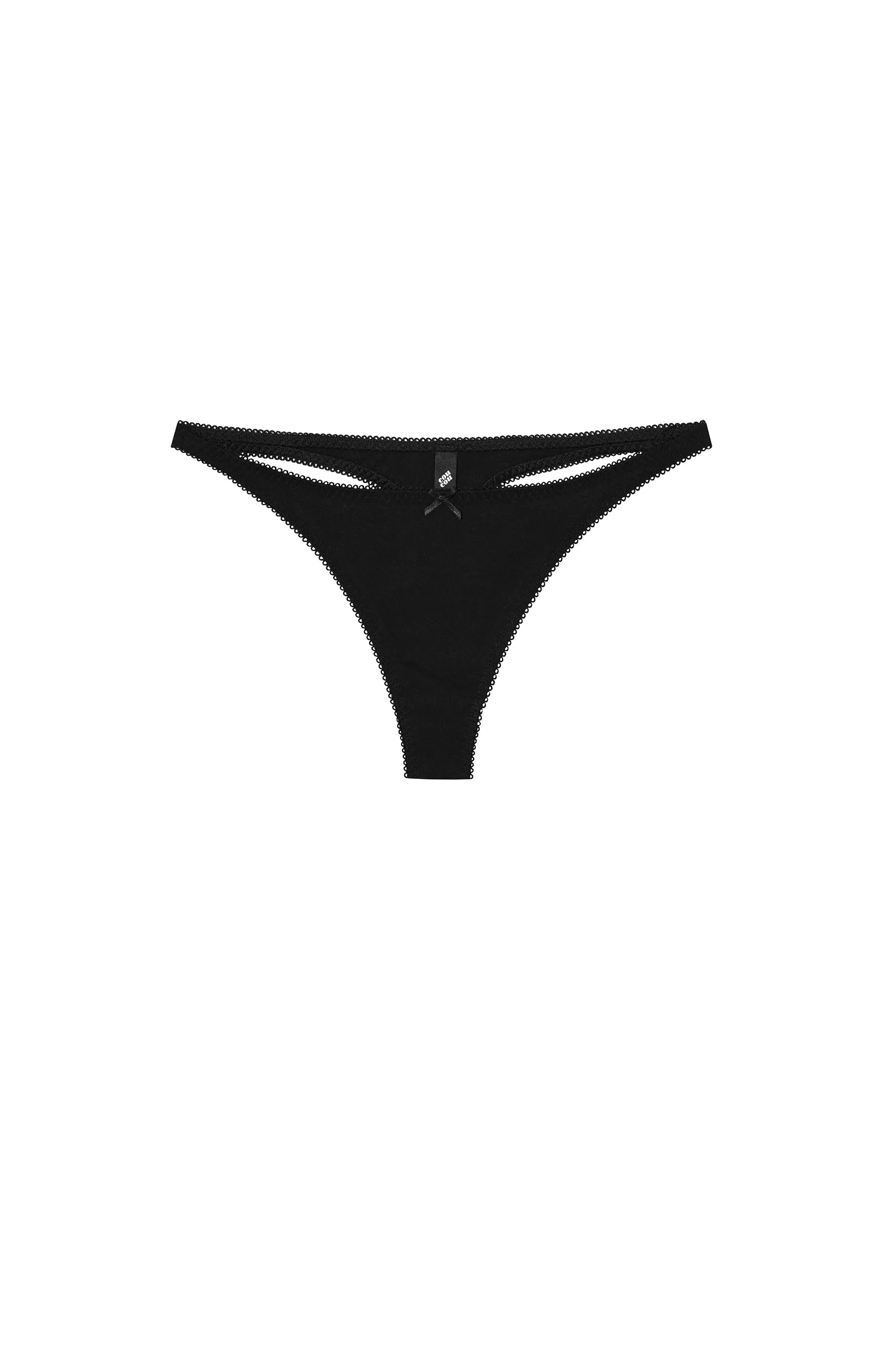 The Thong: Black Cotton Jersey sold by Cou Cou Intimates product image thumbnail 3