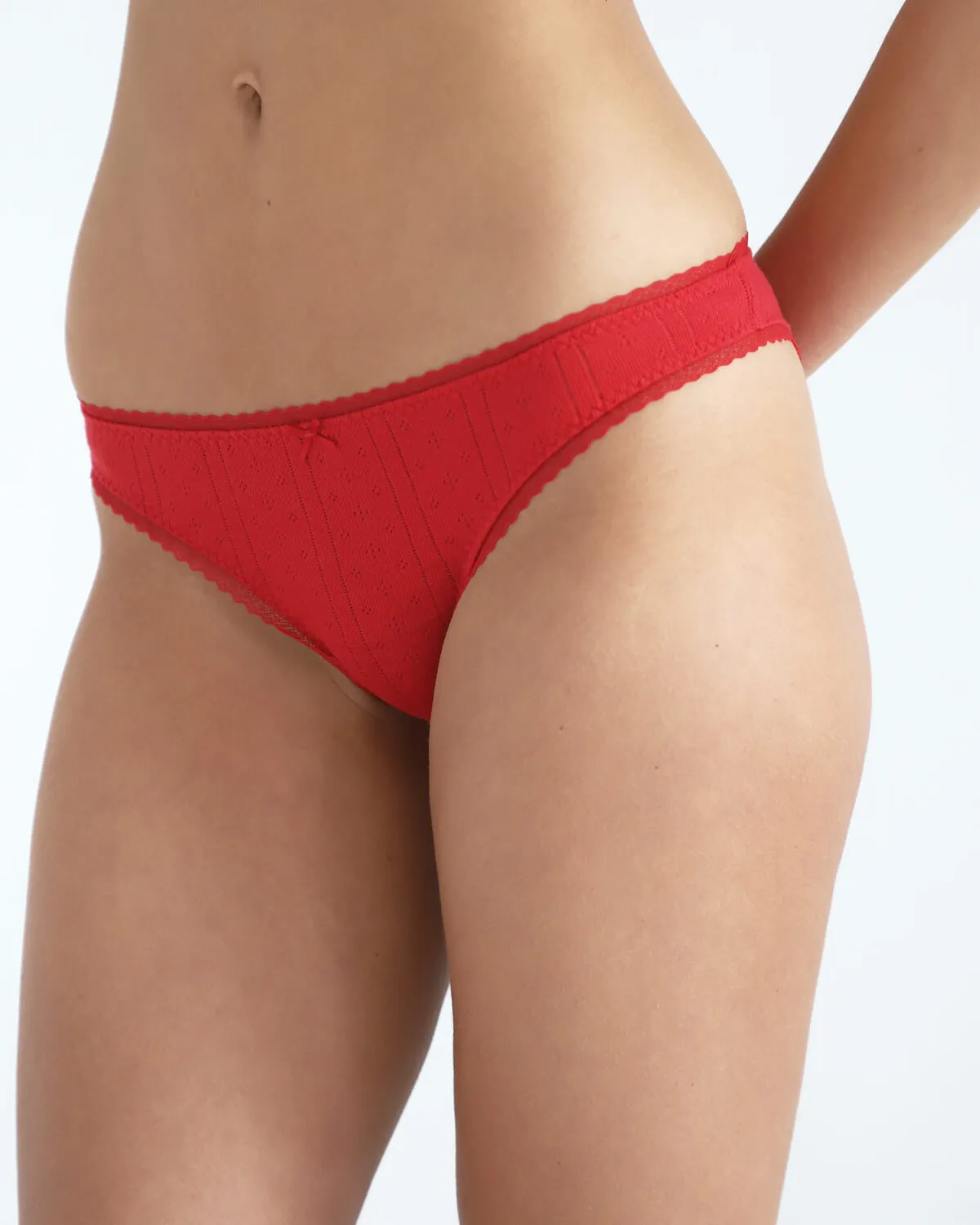 The High Rise: Cherry Red Pointelle sold by Cou Cou Intimates product image thumbnail 5