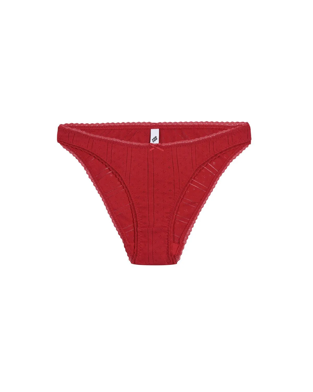 The High Rise: Cherry Red Pointelle sold by Cou Cou Intimates product image thumbnail 3