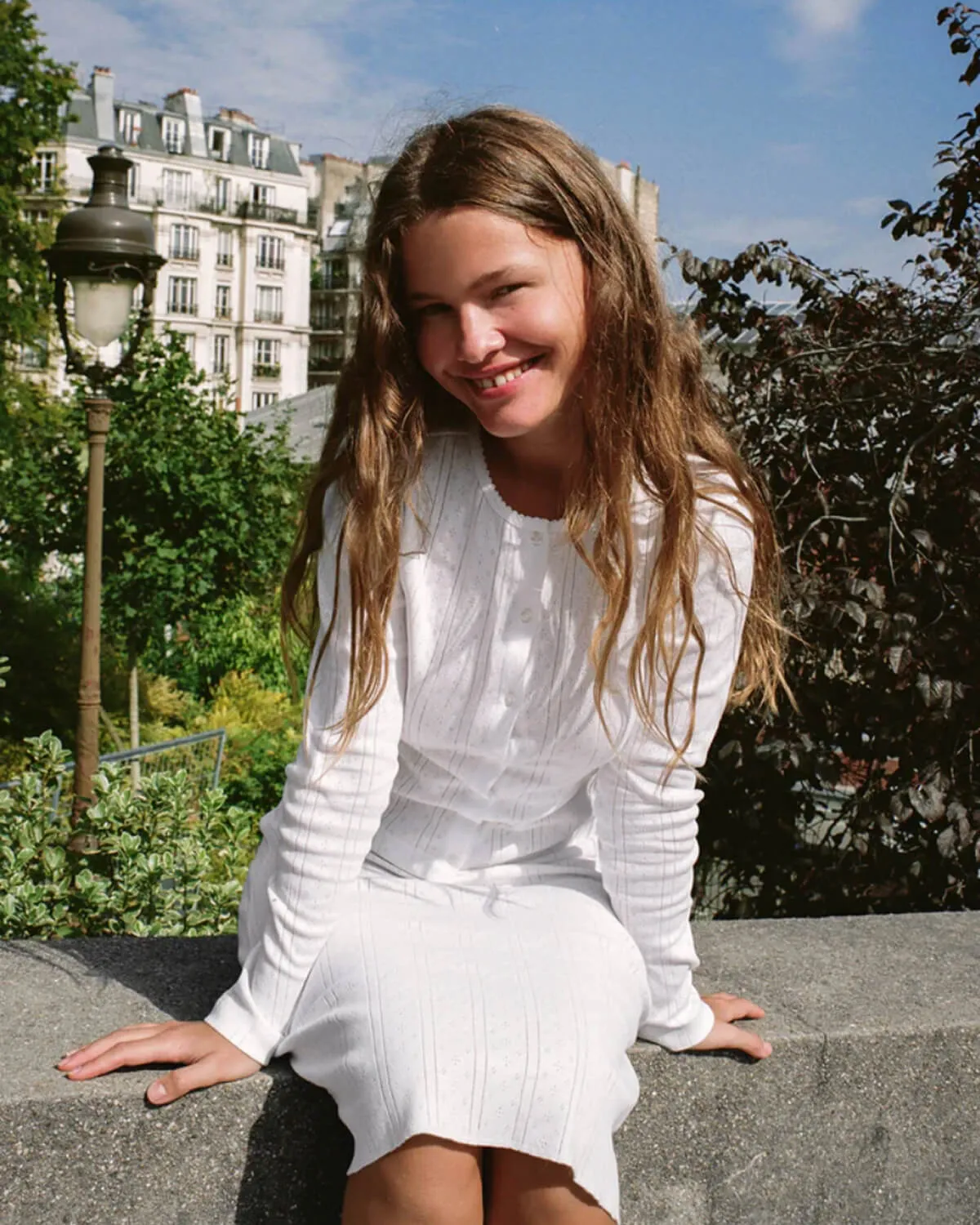 The Cardigan: White Pointelle sold by Cou Cou Intimates product image thumbnail 2
