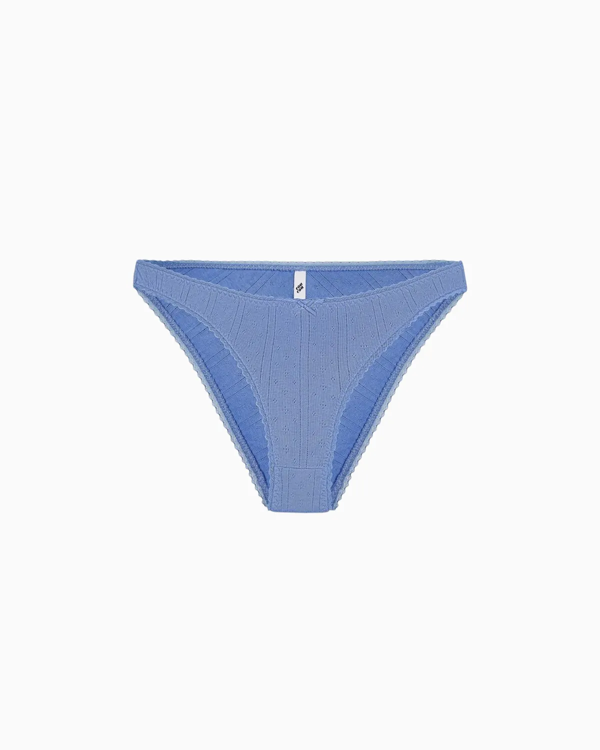The High Rise: French Blue Pointelle sold by Cou Cou Intimates