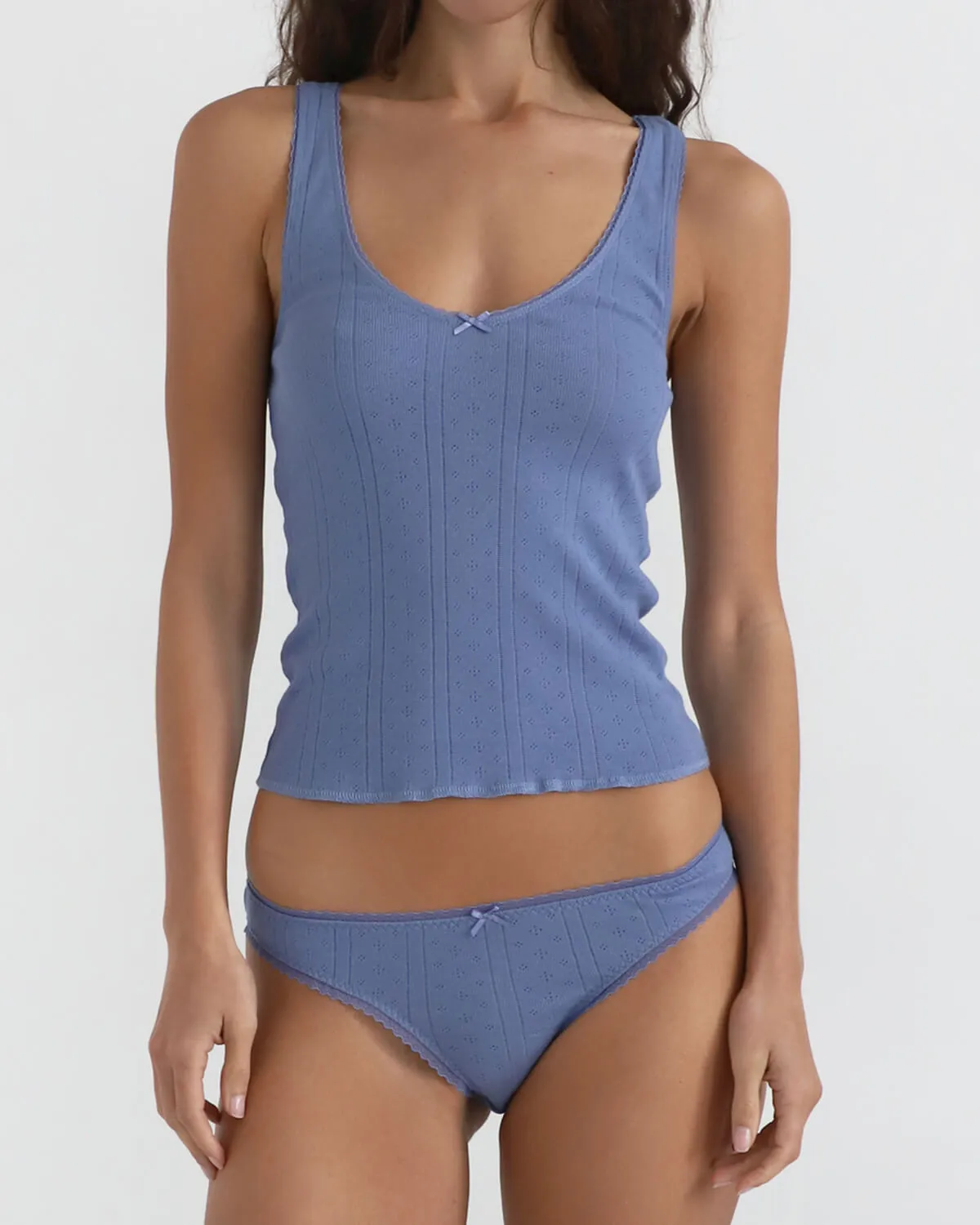 The High Rise: French Blue Pointelle sold by Cou Cou Intimates product image thumbnail 2