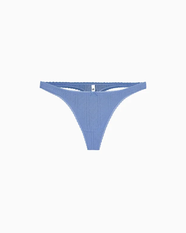 The Thong: French Blue Pointelle made by Cou Cou Intimates