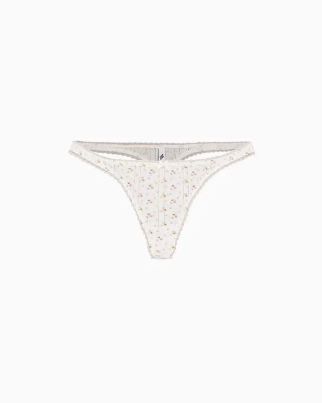 The Thong: English Rose Pointelle made by Cou Cou Intimates