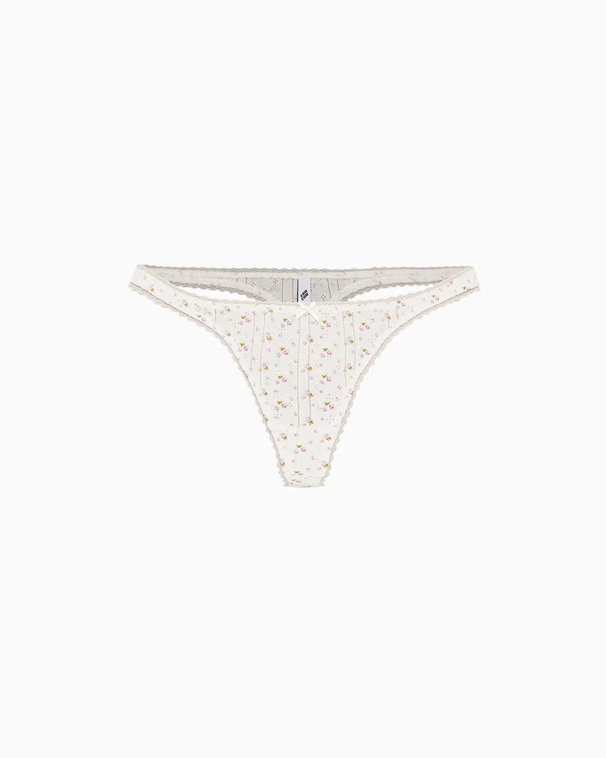The Thong: English Rose Pointelle sold by Cou Cou Intimates