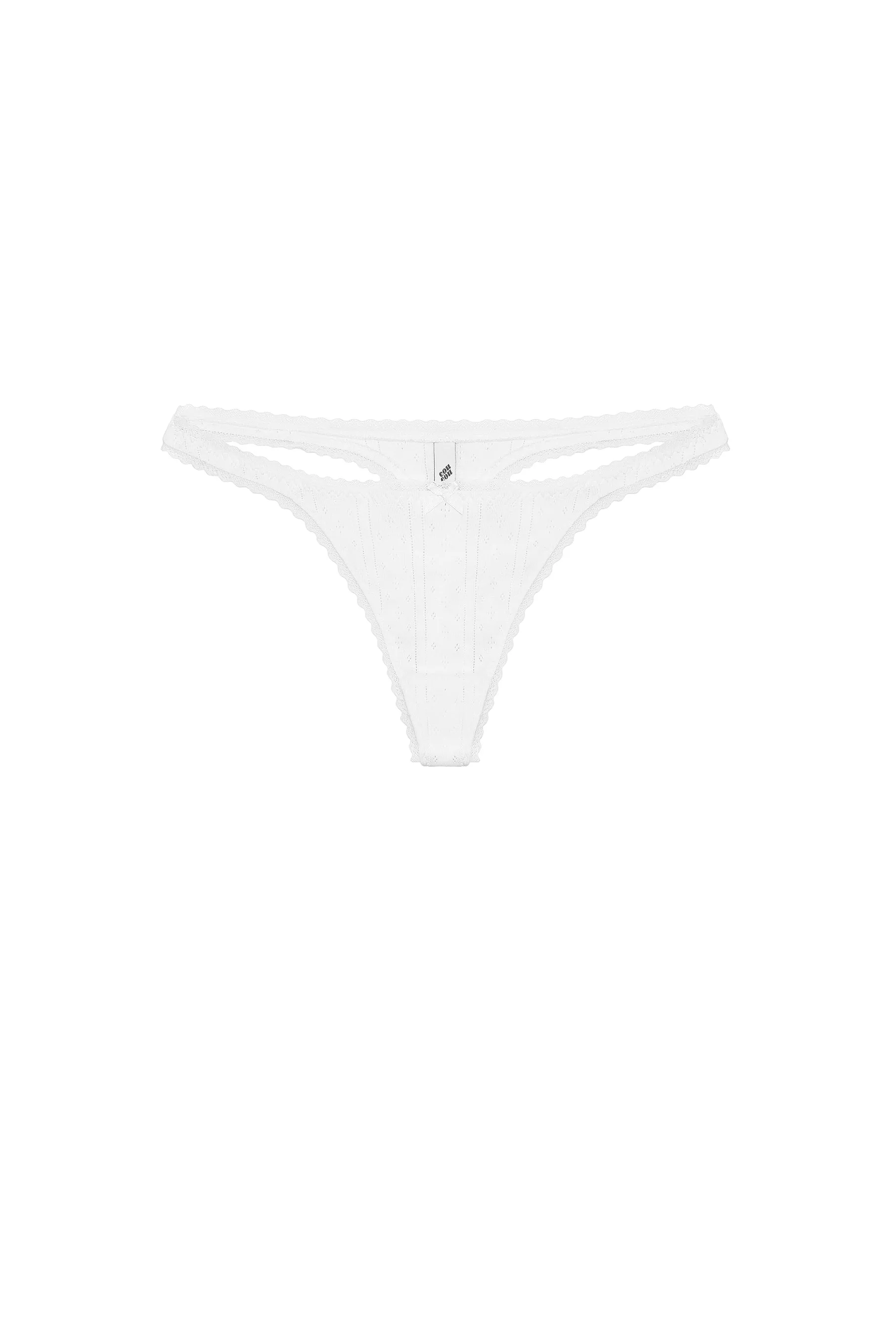 The Thong: White Pointelle sold by Cou Cou Intimates product image thumbnail 3