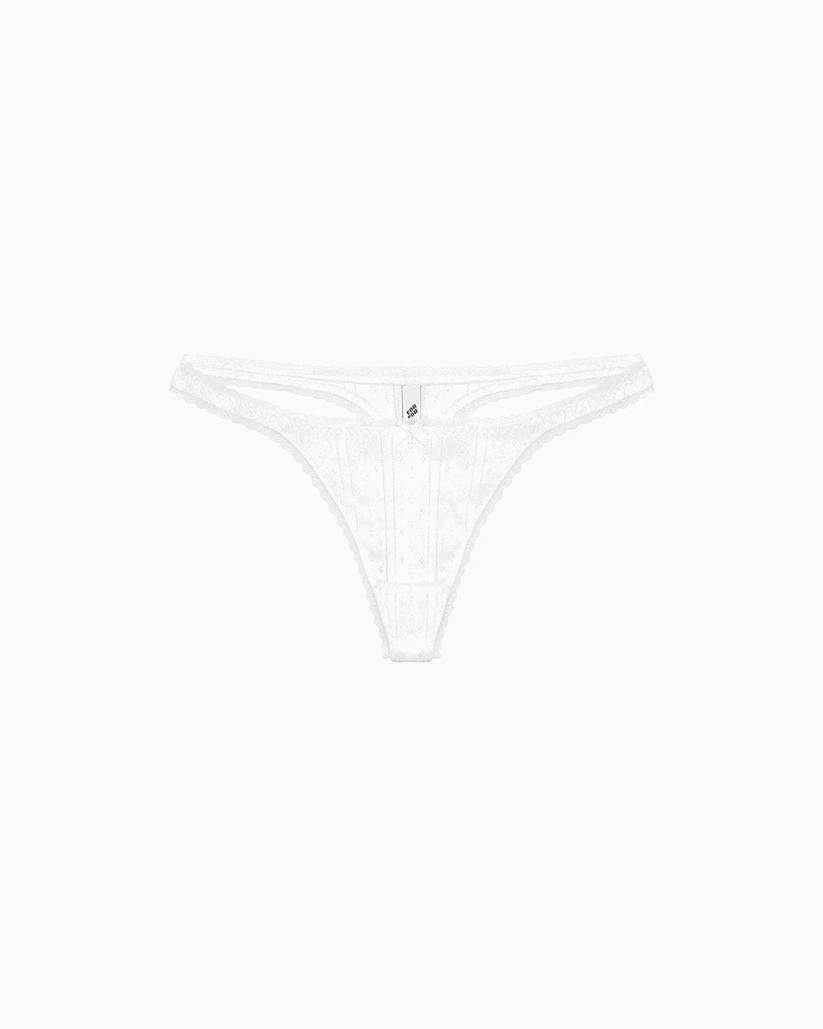 The Thong: White Pointelle sold by Cou Cou Intimates