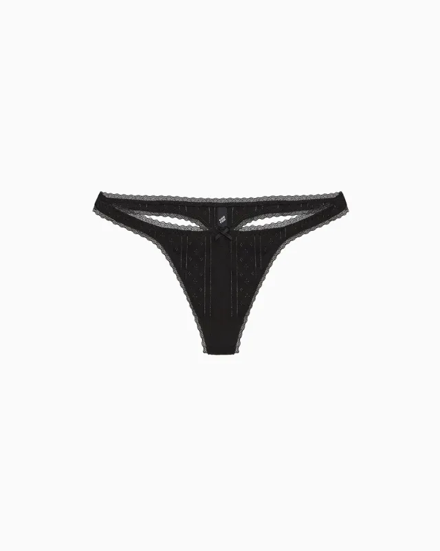 The Thong: Black Pointelle made by Cou Cou Intimates