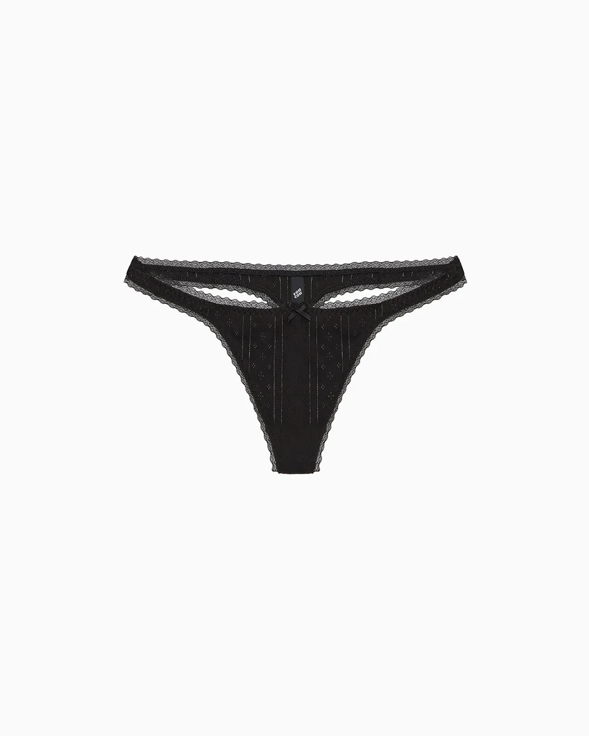 The Thong: Black Pointelle sold by Cou Cou Intimates