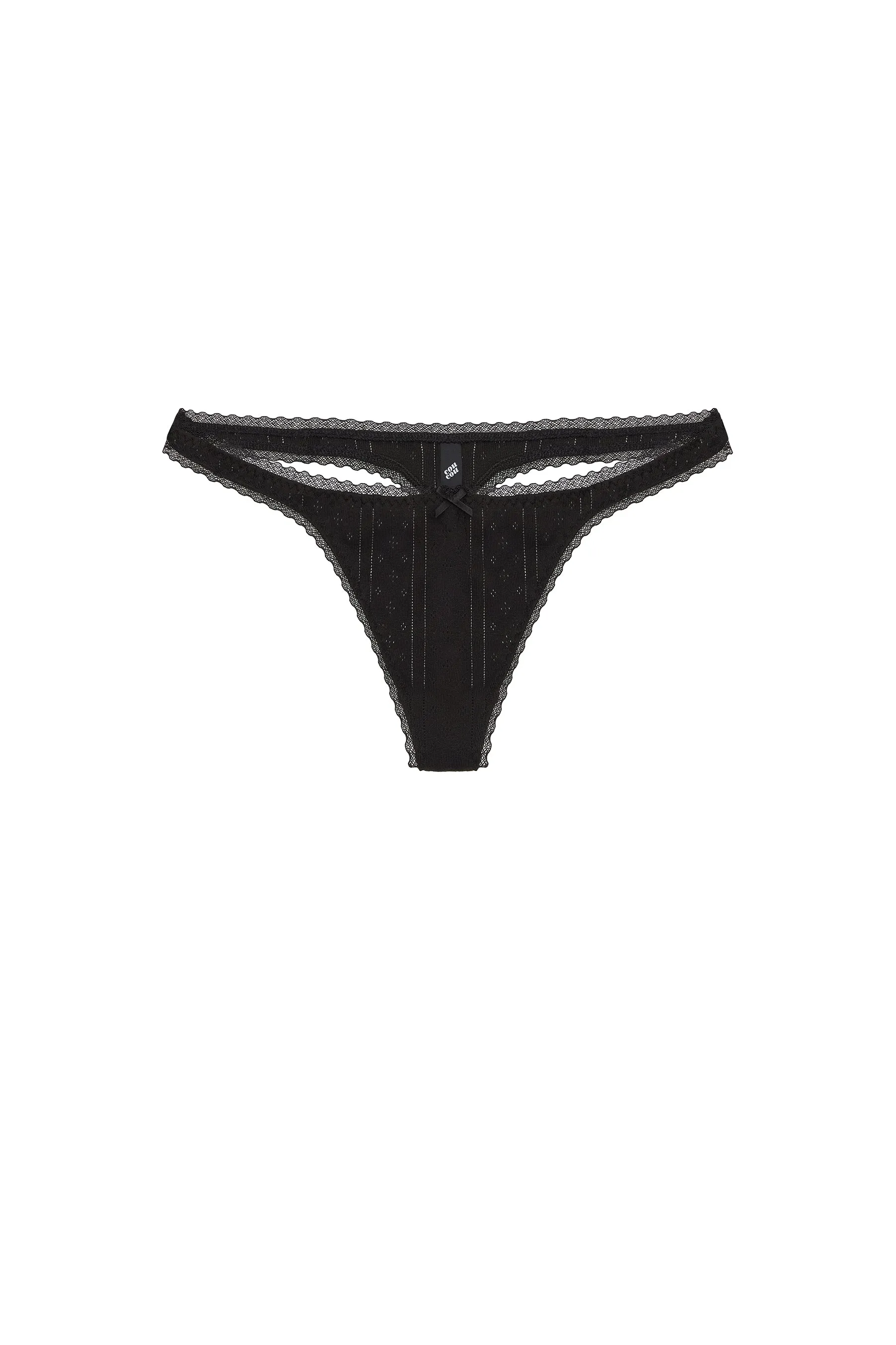 The Thong: Black Pointelle sold by Cou Cou Intimates product image thumbnail 3