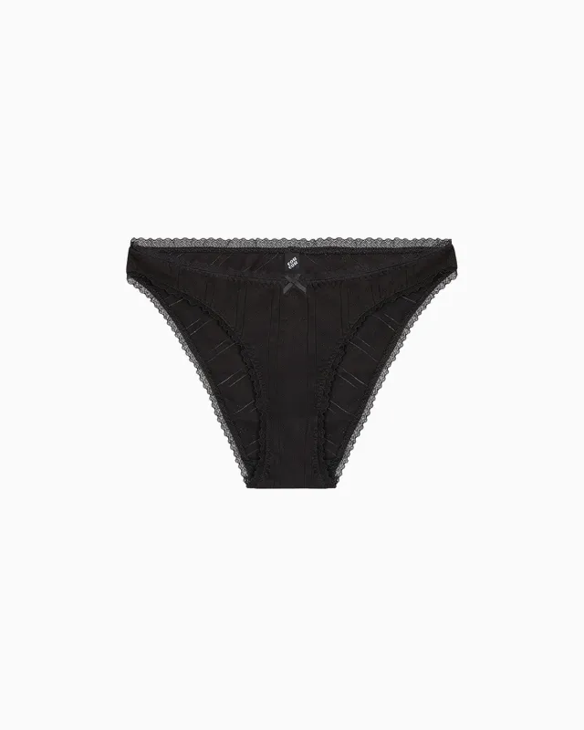 The High Rise: Black Pointelle made by Cou Cou Intimates
