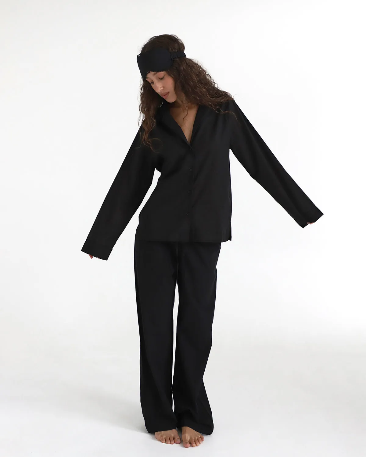The Sleep Mask: Black Cotton Voile sold by Cou Cou Intimates product image thumbnail 2