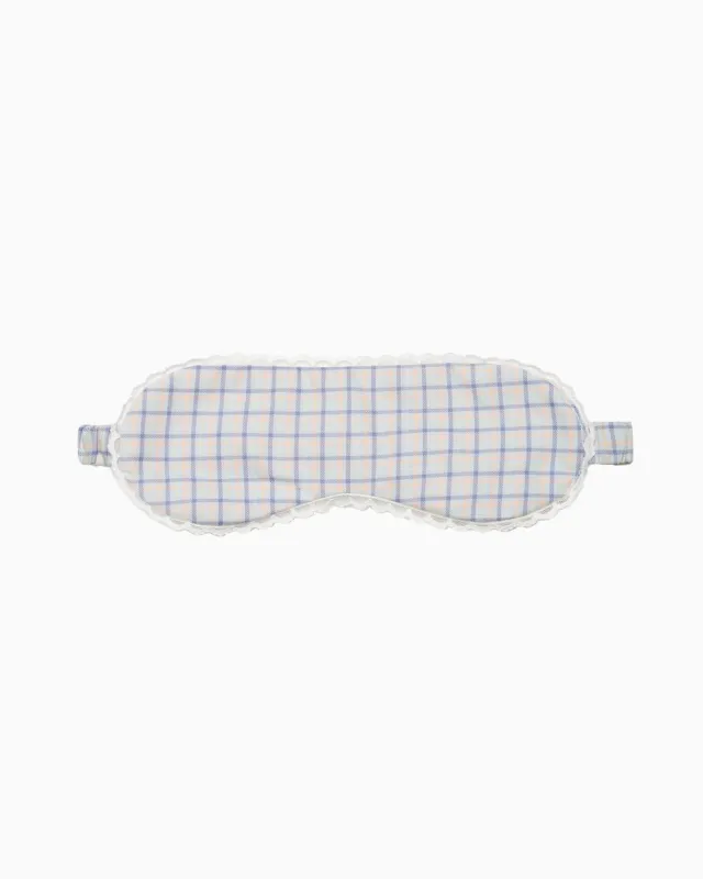 The Sleep Mask: Blue Check French Poplin made by Cou Cou Intimates
