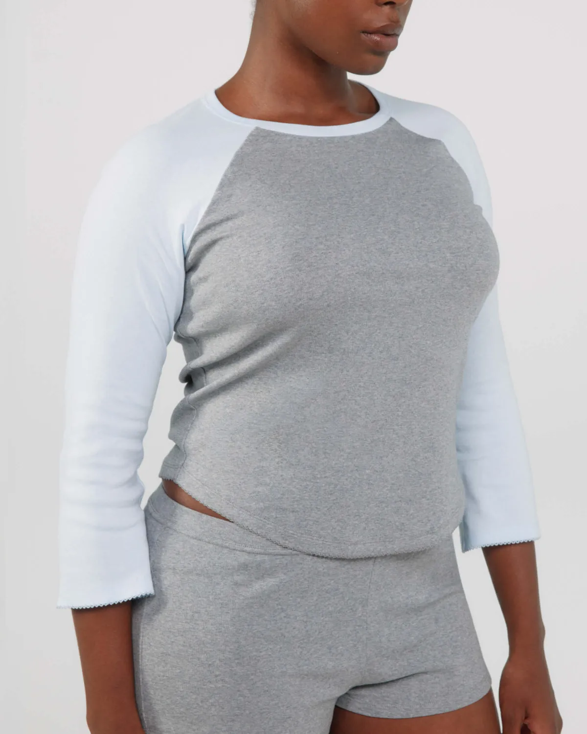 The Raglan: Grey / Sky Blue Cotton Jersey sold by Cou Cou Intimates product image thumbnail 4