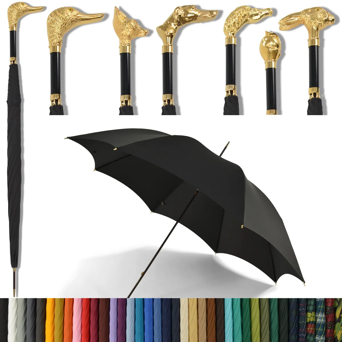 WLT6 Gilt Animal Head (6 Handle Choices) sold by Fox Umbrellas