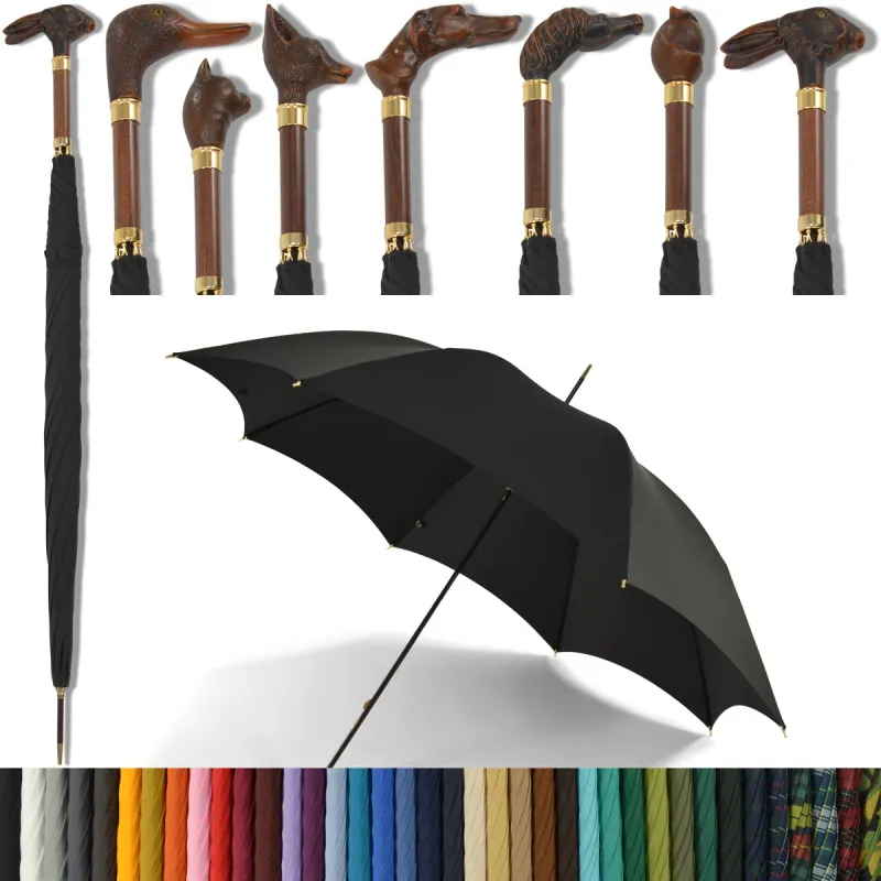 WLT5 Brown Finish Animal Head (7 Handle Choices) sold by Fox Umbrellas